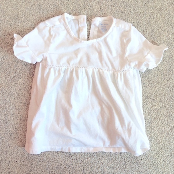 Ralph Lauren: 12-18 mo white ruffle sleeve top - Picture 1 of 1